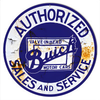 Authorized Buick Sales And Service Garage Shop Metal Sign - 14" x 14"