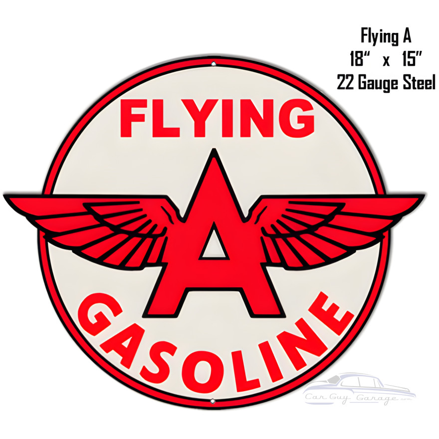 Flying A Gasoline Metal Sign - 15" x 18" Flying A Gasoline Metal Sign - 15" x 18"