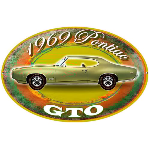 1969 Pontiac GTO Metal Sign - 11" x 18"