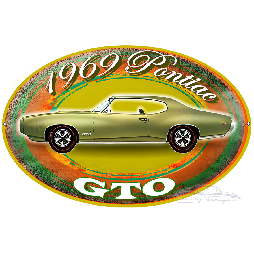 1969 Pontiac GTO Metal Sign - 11" x 18" 1969 Pontiac GTO Metal Sign - 11" x 18"