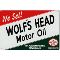 Wolf's Head Reproduction Motor Oil Metal Sign - 12" x 18"