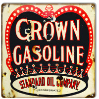 Crown Gasoline Motor Oil Metal Sign - 12" x 12"