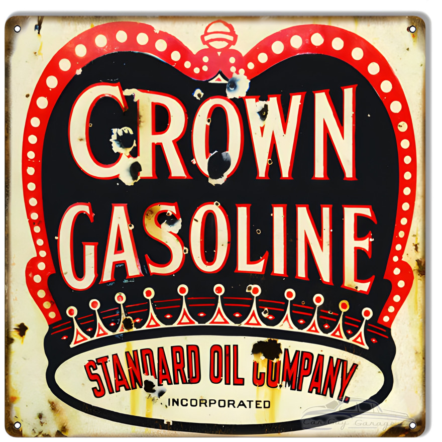 Crown Gasoline Motor Oil Metal Sign - 12" x 12" Crown Gasoline Motor Oil Metal Sign - 12" x 12"
