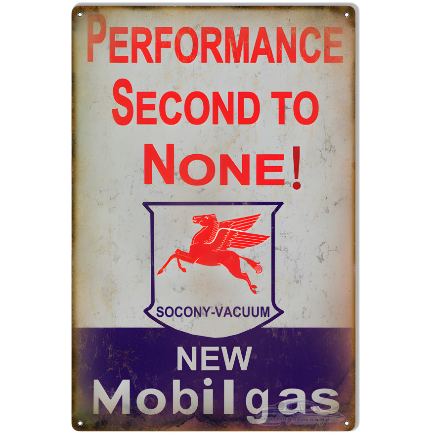 Second To None Socony Mobilgas Reproduction Motor Oil Metal Sign - 12" x 18" Second To None Socony Mobilgas Reproduction Motor Oil Metal Sign - 12" x 18"
