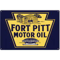 Fort Pitt Motor Oil Metal Sign - 12" x 18"