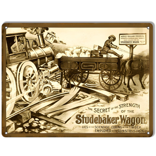 Studebaker Wagon Country Reproduction Metal Sign - 9" x 12"