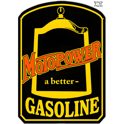 Motopower A Better Gasoline Reproduction Laser Cut Out Metal Sign - 18" x 25.5"