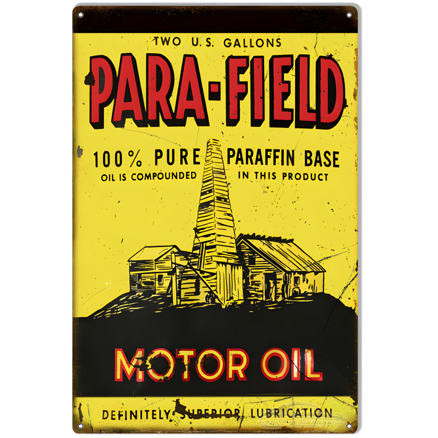 Para Field Motor Oil Metal Sign - 12" x 18"
