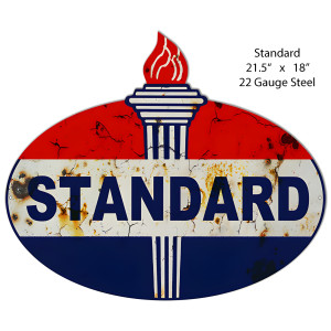 Standard Oil Metal Sign Reproduction - 18" x 21.5"