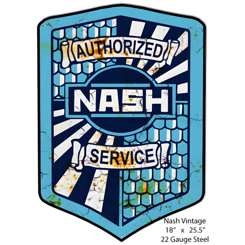 Nash Service Distressed Metal Sign - 18" x 25.5"