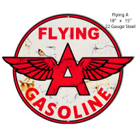 Flying A Gasoline Metal Sign - 15" x 18"