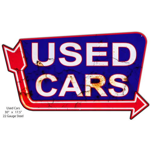 Used Cars Reproduction Metal Sign - 17.5" x 30"