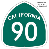 California Highway Laser Cut Out Metal Sign - 12" x 12"