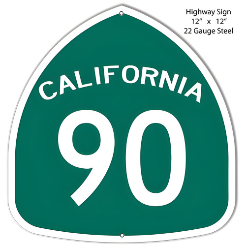 California Highway Laser Cut Out Metal Sign - 12" x 12"