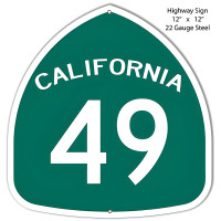 49 California Highway Laser Cut Out Metal Sign - 12" x 12"