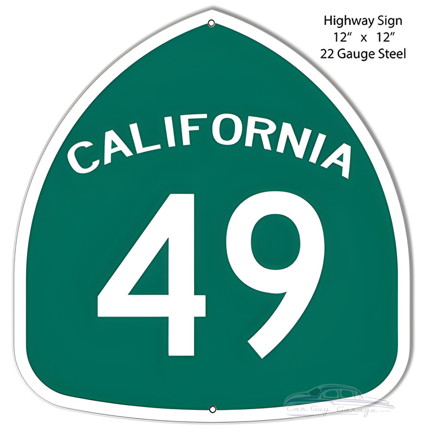 49 California Highway Laser Cut Out Metal Sign - 12" x 12" 49 California Highway Laser Cut Out Metal Sign - 12" x 12"