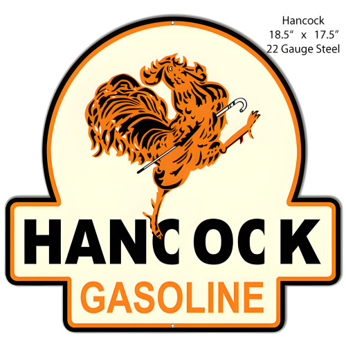 Hancock Gasoline Metal Sign - 18" x 19"