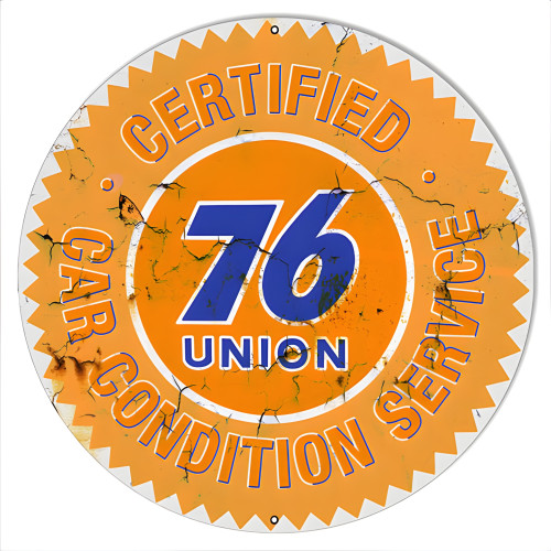 76 Certified Motor Oil Metal Sign - 18" x 18"