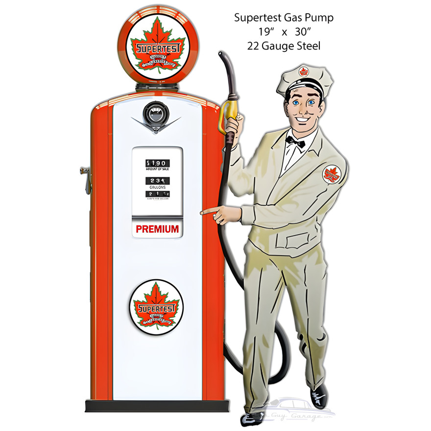 Supertest Gas Pump Metal Sign - 19" x 30" Supertest Gas Pump Metal Sign - 19" x 30"