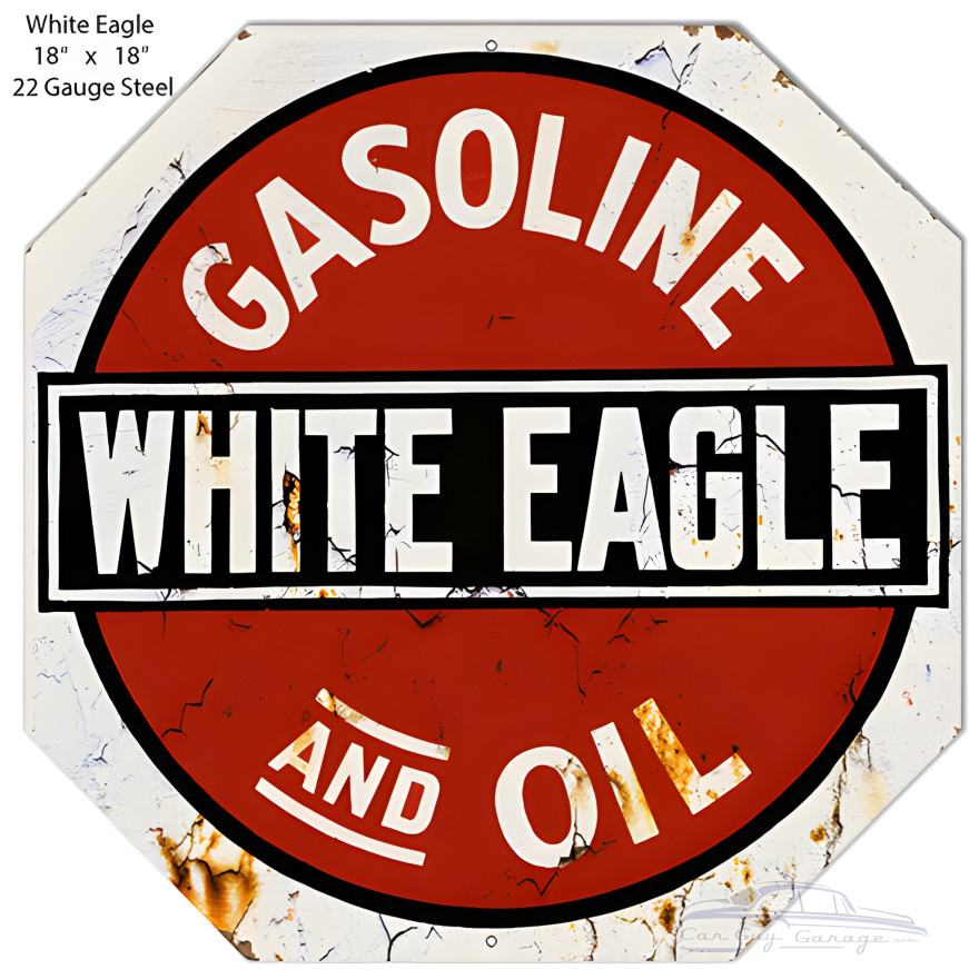 White Eagle Oil Metal Sign - 18" x 18" White Eagle Oil Metal Sign - 18" x 18"