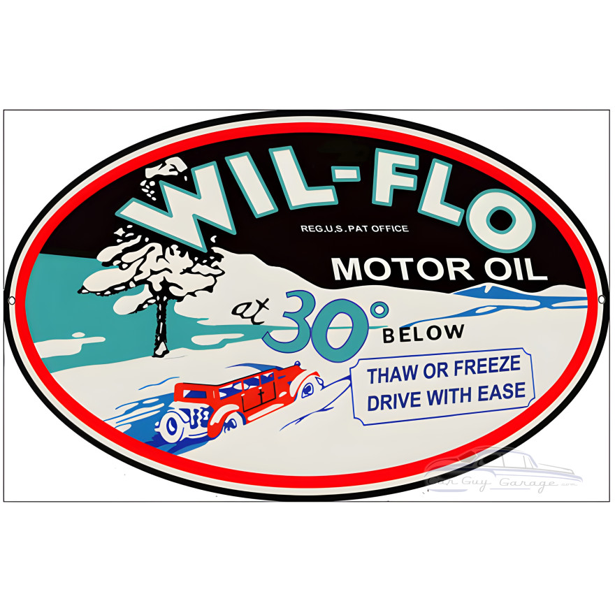 Wil-Flo Reproduction Motor Oil Metal Sign - 9" x 14" Wil-Flo Reproduction Motor Oil Metal Sign - 9" x 14"