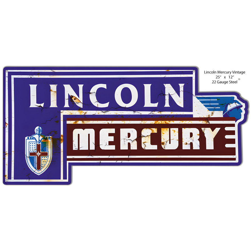Lincoln Mercury Laser Cut Out Metal Sign - 12" x 25" Lincoln Mercury Laser Cut Out Metal Sign - 12" x 25"