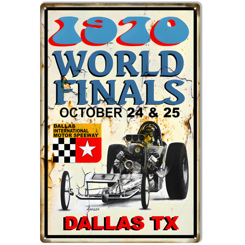 1970 World Finals Motor Speedway Metal Sign - 12" x 18"