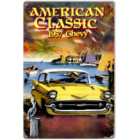 1957 Chevy Metal Sign - 12" x 18"