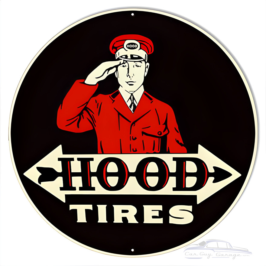 Hood Tires Gas Station Metal Sign - 14" x 14" Hood Tires Gas Station Metal Sign - 14" x 14"