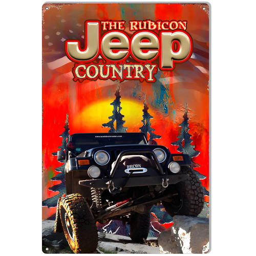Rubicon Jeep Metal Sign - 12" x 18"