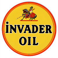 Invader Oil Reproduction Motor Oil Metal Sign - 14" x 14"