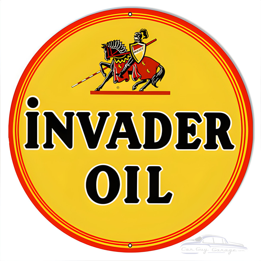 Invader Oil Reproduction Motor Oil Metal Sign - 14" x 14" Invader Oil Reproduction Motor Oil Metal Sign - 14" x 14"