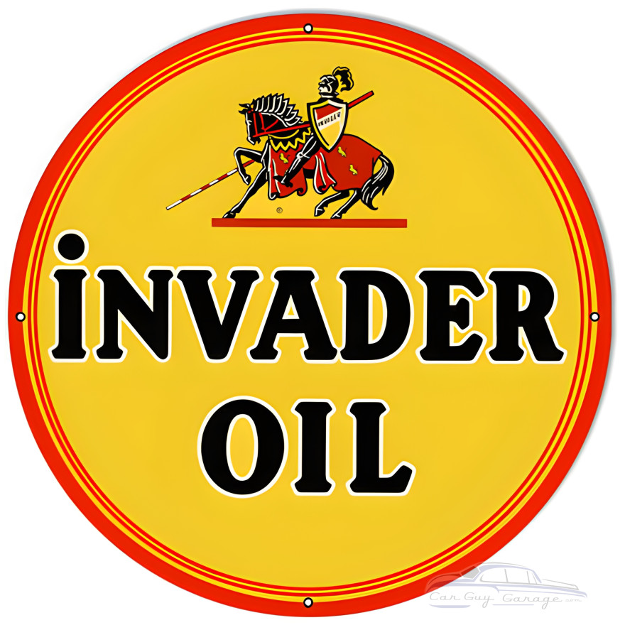Large Invader Oil Reproduction Motor Oil Metal Sign - 18" x 18" Large Invader Oil Reproduction Motor Oil Metal Sign - 18" x 18"