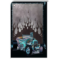 Hot Rod Flames Metal Sign - 12" x 18"