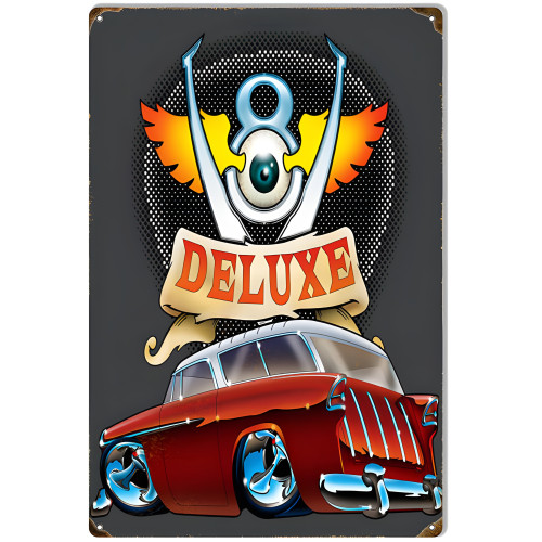 Deluxe Hot Rod Metal Sign - 12" x 18"
