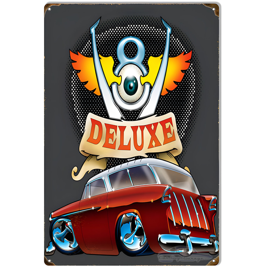 Deluxe Hot Rod Metal Sign - 12" x 18" Deluxe Hot Rod Metal Sign - 12" x 18"