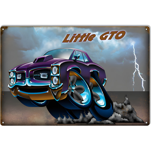 Cool Purple Little GTO Metal Sign - 12" x 18"