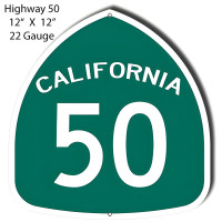 Highway 50 Metal Sign - 12" x 12"