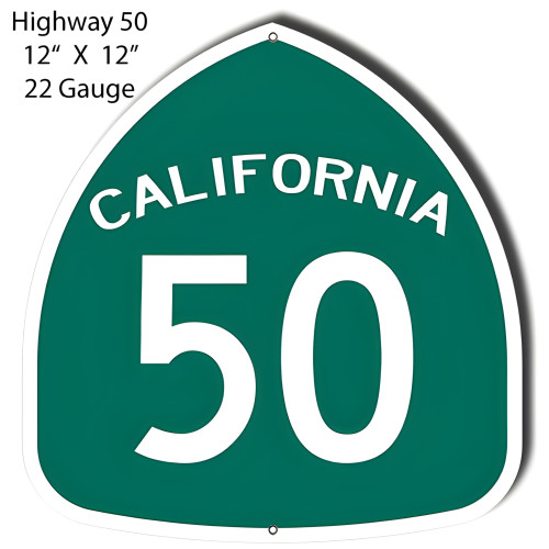 Highway 50 Metal Sign - 12" x 12"