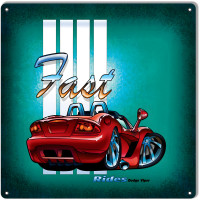 Fast Rides Dodge Viper Metal Sign - 12" x 12"