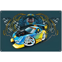 Fast Furious Race Driver Metal Sign - 12" x 18"
