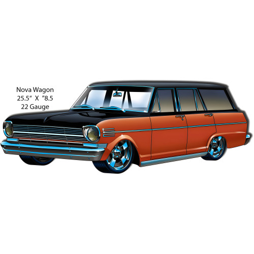Nova Wagon Metal Sign - 8.5" x 25.5"