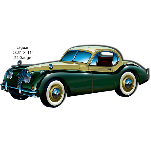 Jaguar Laser Cut Out Metal Sign - 11" x 23.5"