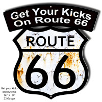 Get Your Kicks Route 66 Metal Sign - 14" x 14"