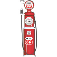 Pacific 66 Gas Pump Metal Sign - 10.5" x 36"