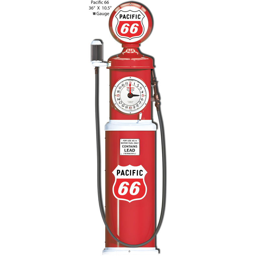 Pacific 66 Gas Pump Metal Sign - 10.5" x 36" Pacific 66 Gas Pump Metal Sign - 10.5" x 36"