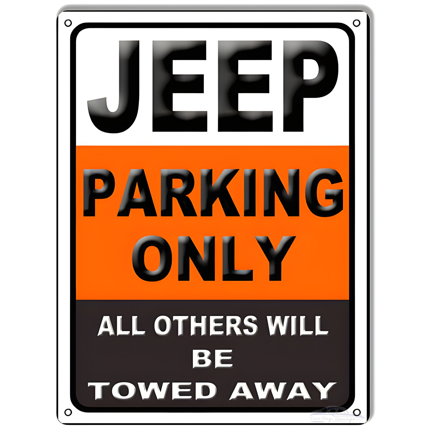 Jeep Parking Only Garage Shop Metal Sign - 9" x 12"