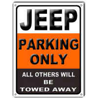 Jeep Parking Only Garage Shop Metal Sign - 9" x 12"