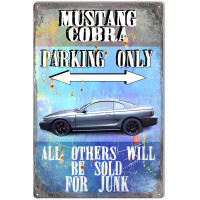 Mustang Cobra Parking Only Metal Sign - 12" x 18"