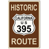 Historic Route 395 Reproduction Metal Sign - 12" x 18"